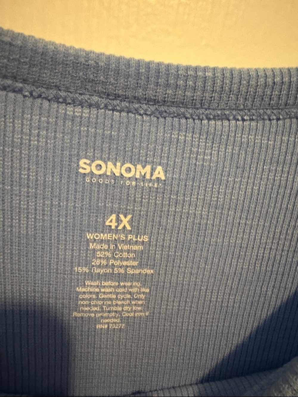 Sonoma Sky Blue Short Sleeve Ruffle Detail Tee - Picture 3 of 6